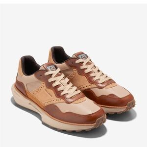 Cole Haan Men's GrandPro   Ashland Cream and Brown Sneakers